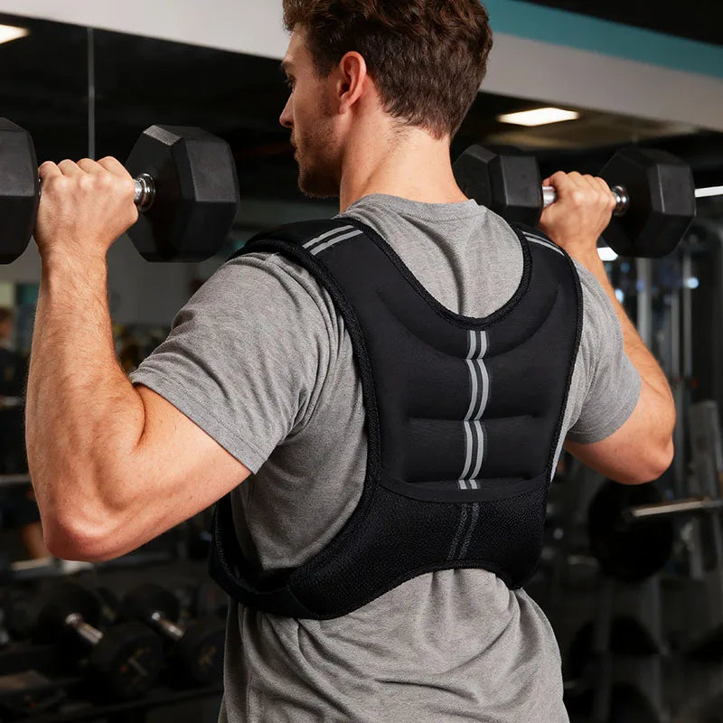 12lb Adjustable Weighted Vest for Fitness & Strength Training – Reflective Stripes