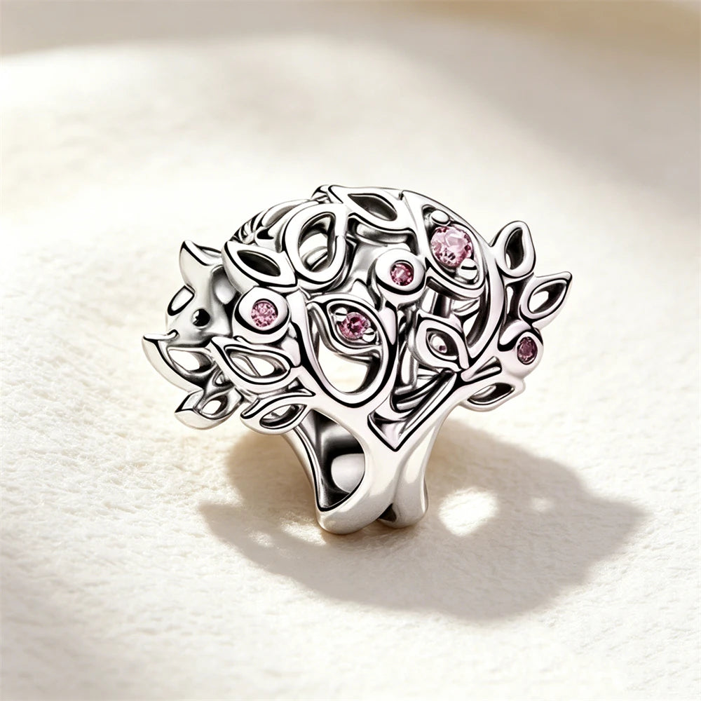 Heart Tree Charm Bracelet Jewelry for Women - Family Love Gift, DIY Fit 3MM