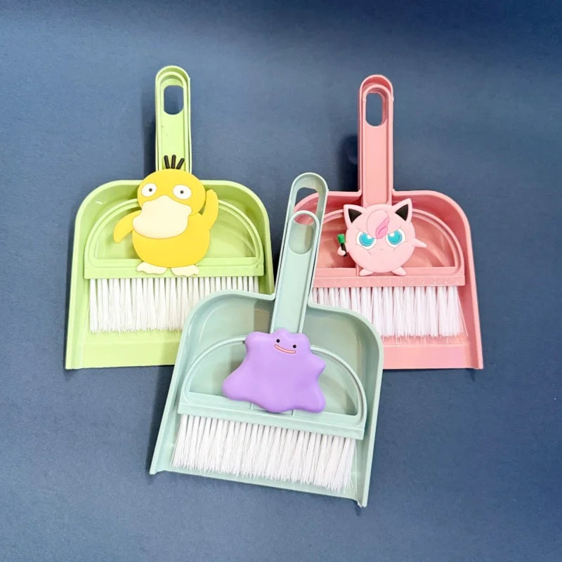 Mini Kawaii Pokemon Desk Dustpan and Small Broom Set - Office & Home Cleaning Gift