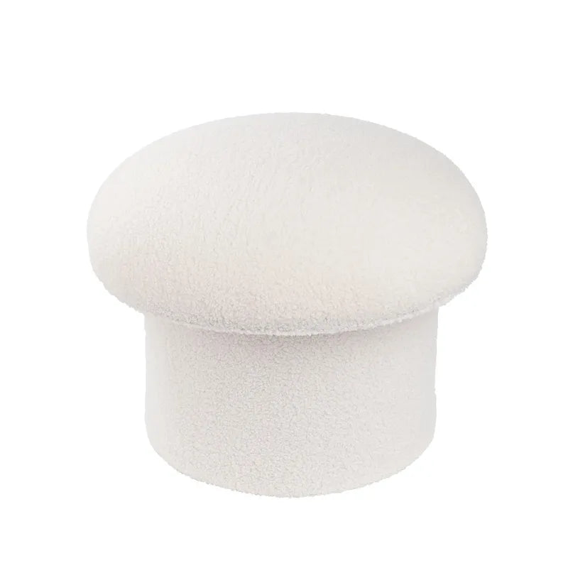 Cream Upholstered Storage Ottoman with Hidden Compartment - Modern Footrest Stool