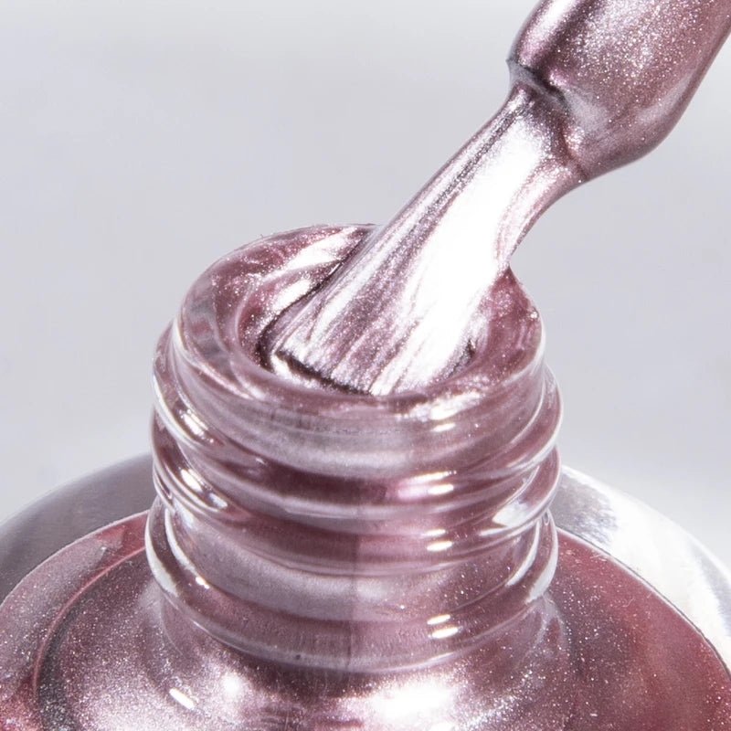Metallic Rose Gold Nail Polish - Fast Drying Mirror Effect, Strengthens Nails, 12ml