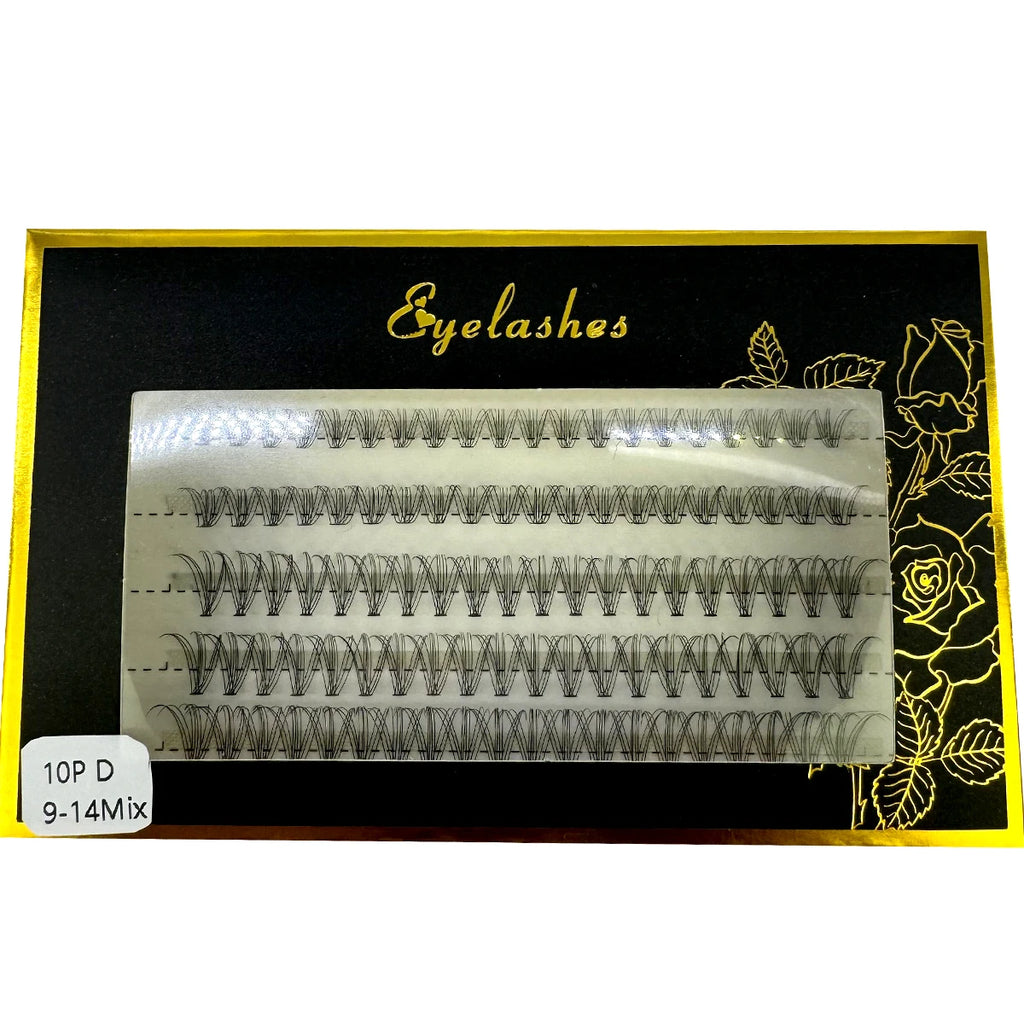 14 Rows Individual Mink Eyelash Clusters for Natural Volume & Extension Makeup