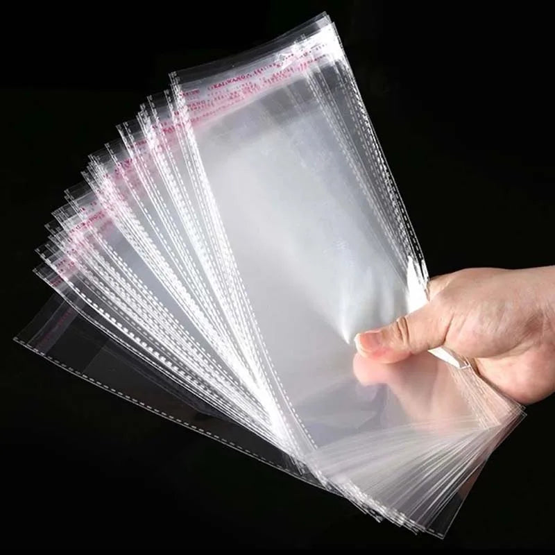 30pcs Clear Plastic Storage Bags with Self-Adhesive Closure for Clothing & Gifts