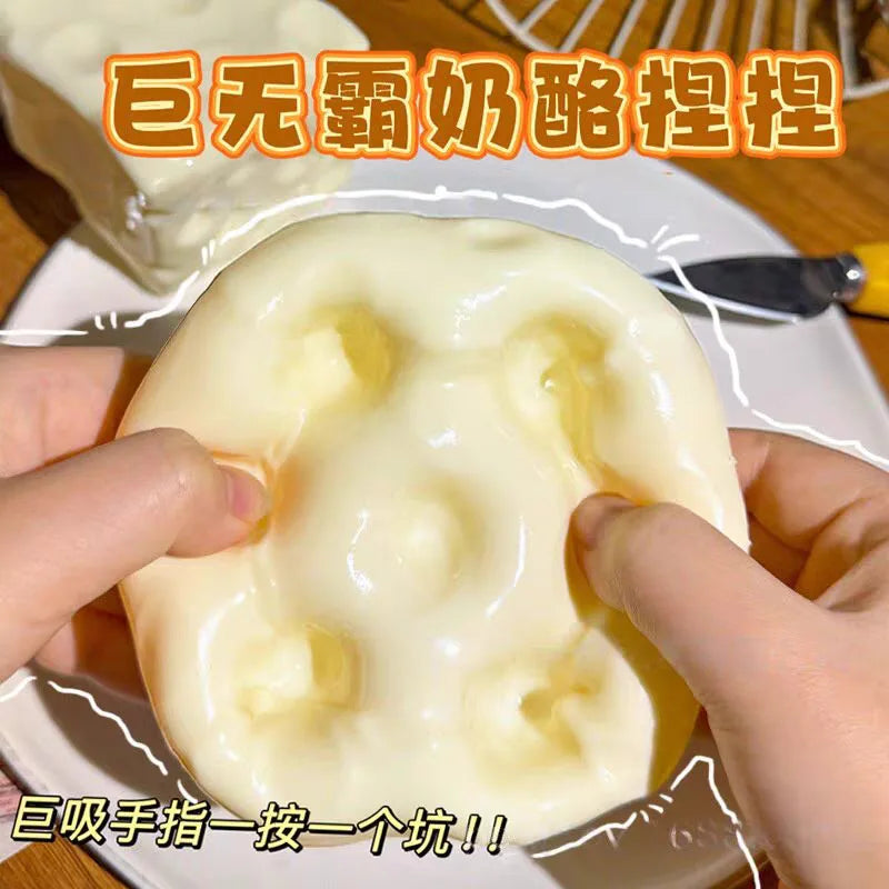 Cheese Block Squishy Fidget Toy Stress Relief Decompression Squeeze Toy for Adults