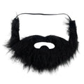 Fake Beard with Mustache for Halloween Costume Party - Black Synthetic Accessory