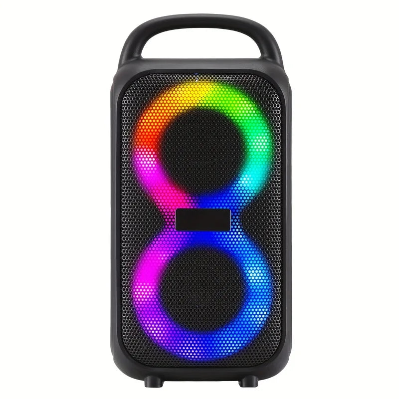 Portable Bluetooth Speaker with Microphone, LED Lights, Karaoke, Party Subwoofer