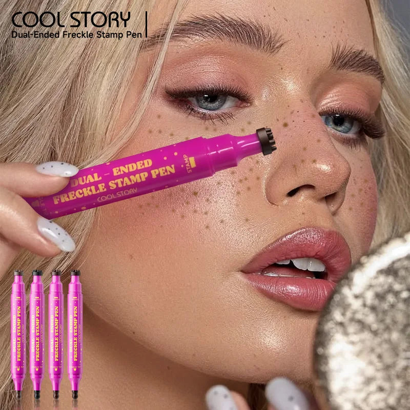 Double-Head Freckle Pen and Eyeliner Spot Stamp - Waterproof & Natural Finish