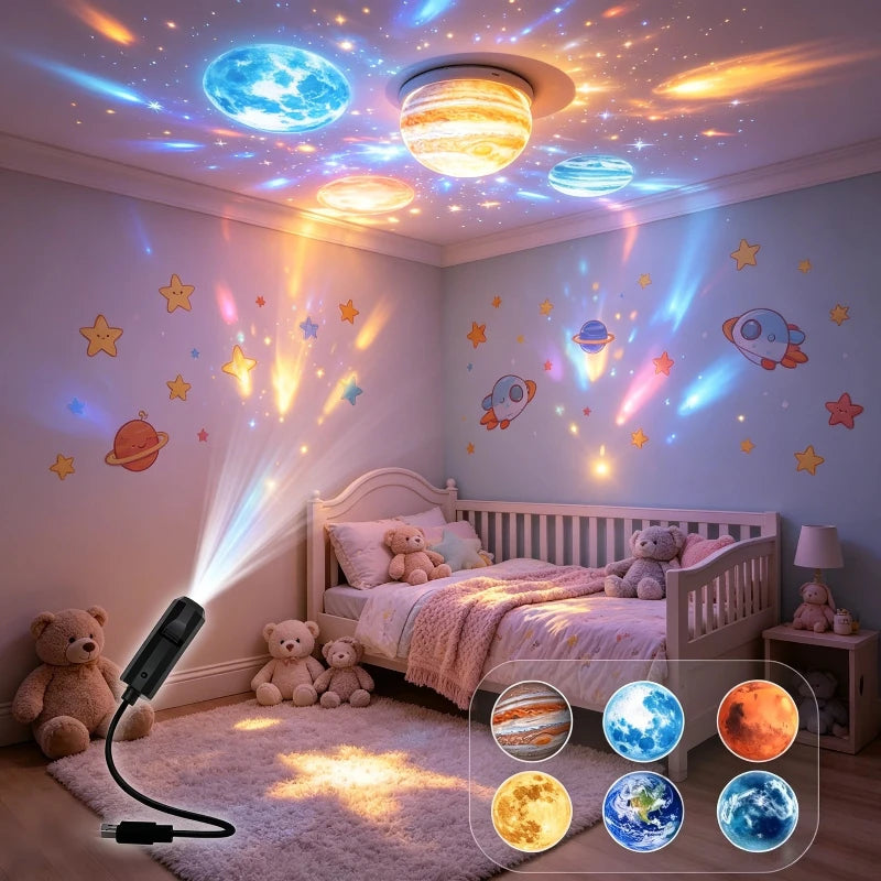 Rotatable Halloween Moon Projector Night Light Wall Ceiling Decor