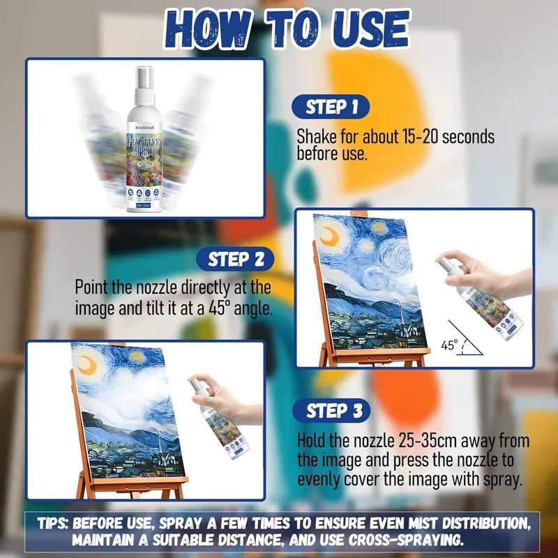 Art Fixative Spray Long-Lasting Protective Coating for Pastels & Paintings