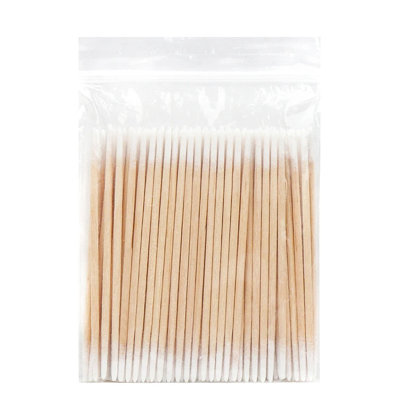 Disposable Ultra-small Cotton Swab Makeup Brushes for Eyelash Extension Removal - 100/300 Pcs