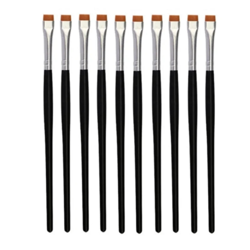 Flat Eyebrow Makeup Brush Set - Ultrathin Eyeliner & Contour Tools, Multiple Colors