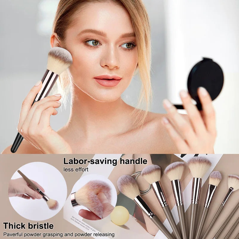Makeup Brush Set with Sponges and Puffs - 20 Pieces for Face & Eye Makeup
