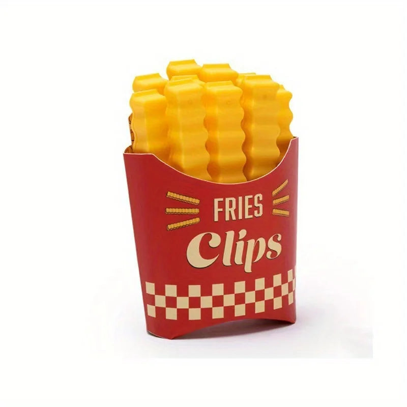 12PCS French Fry Shaped Food Sealing Clips for Snack & Food Bag Seal, Eco-Friendly Kitchen Accessories