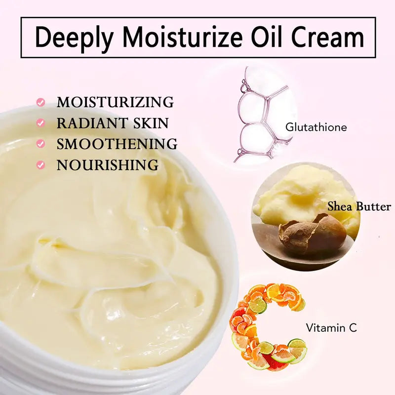 Whitening & Lightening Body & Face Cream with Shea Butter & Glutathione - Hydrating Skin Care