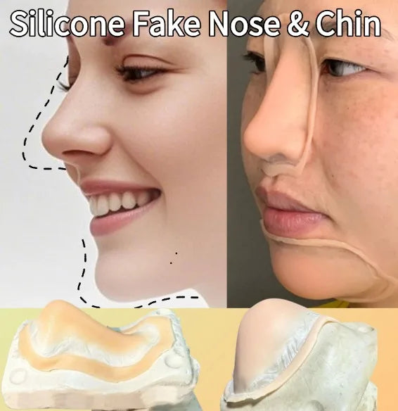 Reusable Silicone Fake Nose & Chin Makeup Kit for Cosplay & Special Effects