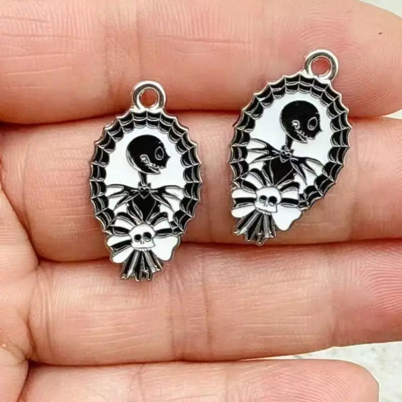 10pcs Halloween Ghost Enamel Charms for DIY Jewelry Making Accessories