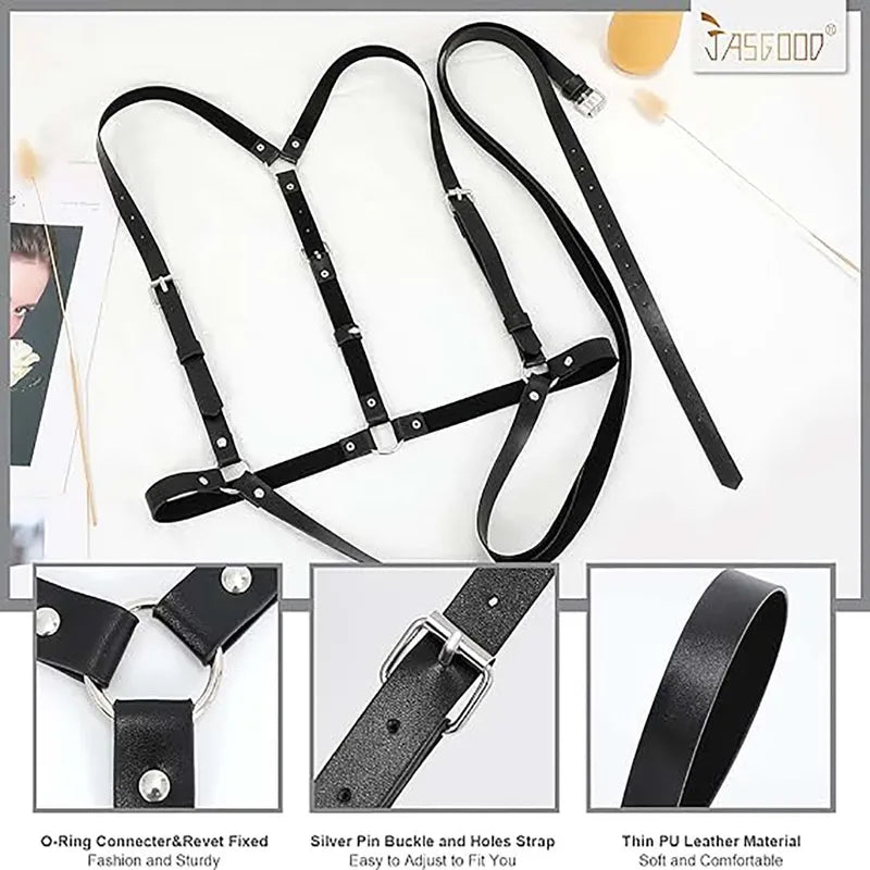 Adjustable Punk Gothic Body Harness for Women Rave Festival Club Wear