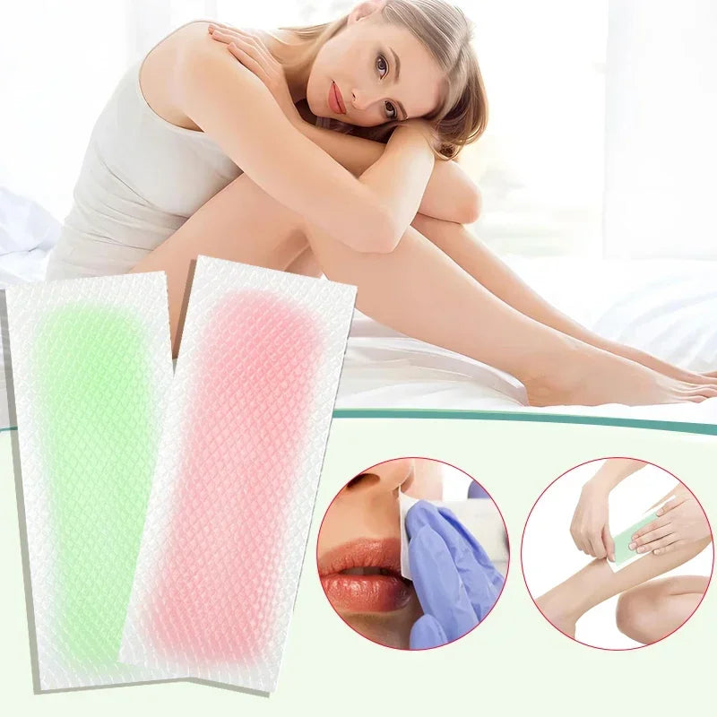Professional Hair Removal Wax Strips for Legs Face Body - Cold Double Sided Paper
