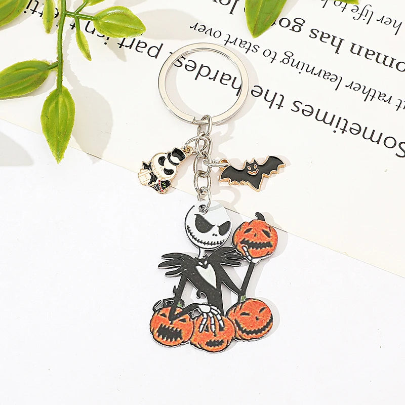 Nightmare Before Christmas Jack Skellington & Pumpkin Keychain Halloween Accessory