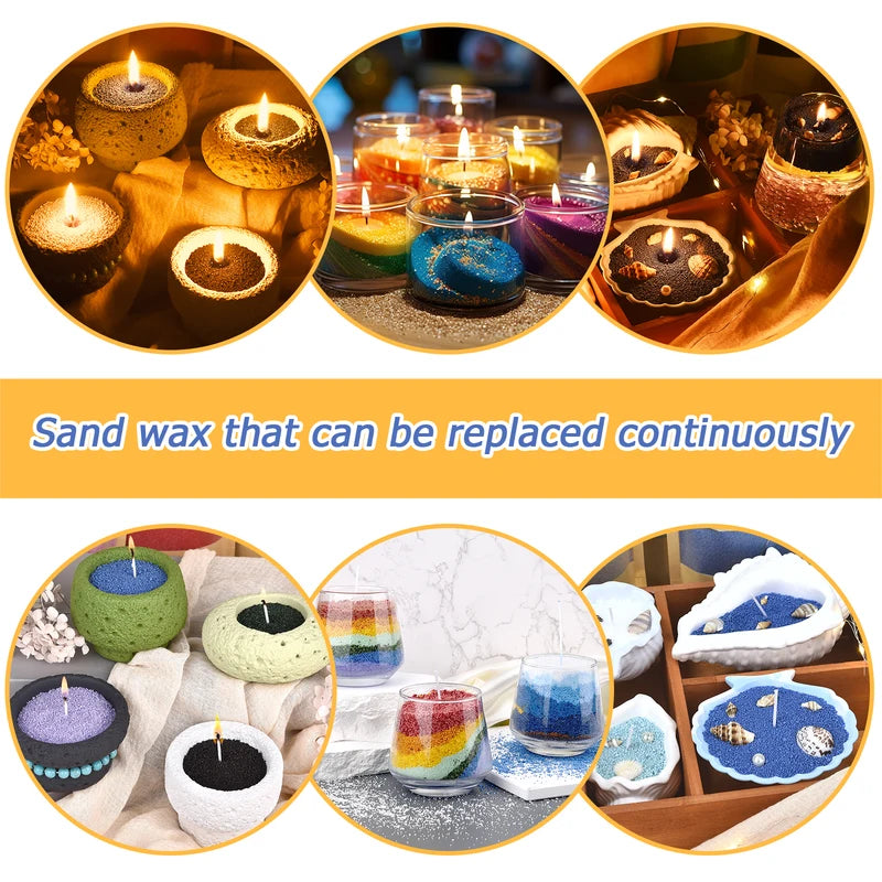 Colored Sand Wax Granules for Candle Making & Art Projects 500g/1000g