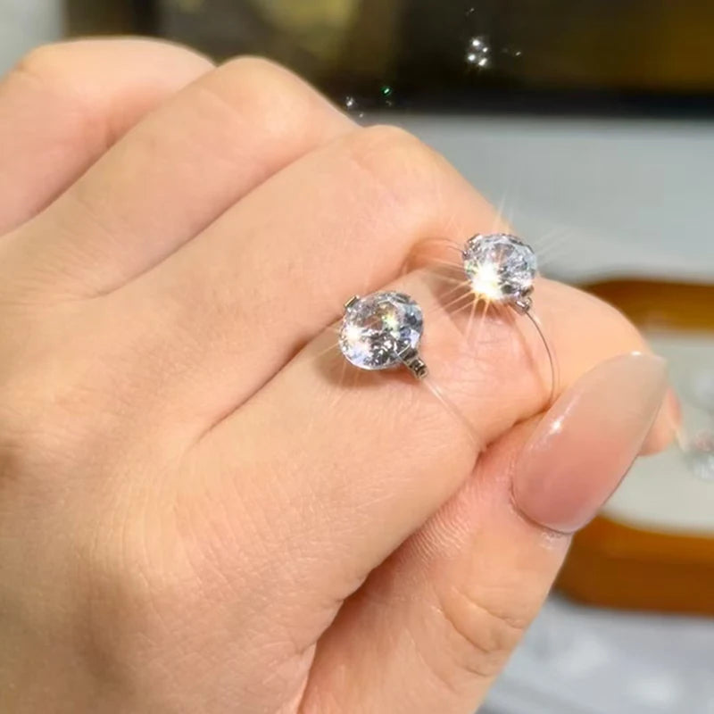 Moissanite Engagement Ring 1 Carat S925 Silver Wedding Band for Women