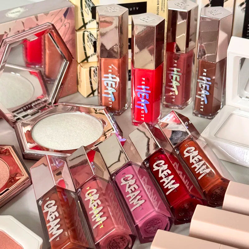 Lip Gloss Set with Brightening & Highlighting Effects - Multiple Colors Available