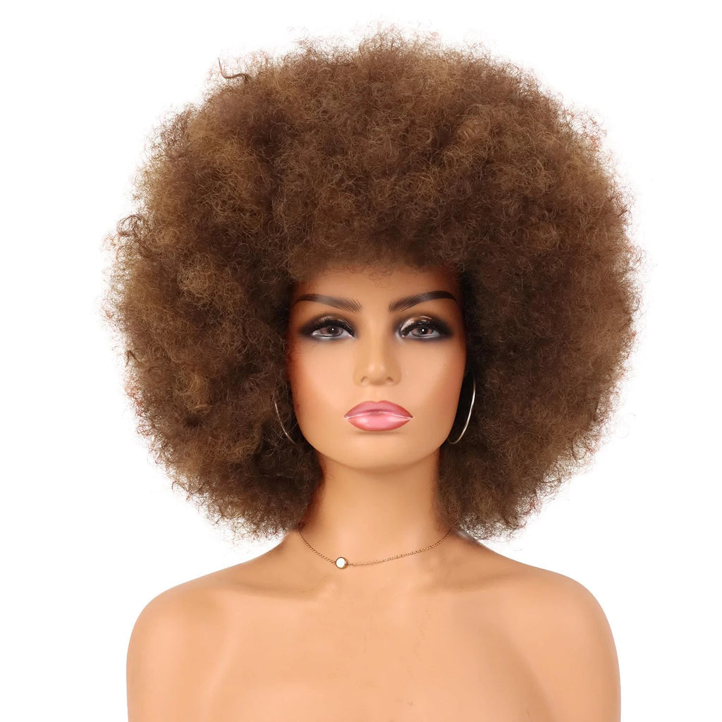 Full Wigs for Women Afro Kinky Curly Synthetic Wig Natural Look Party Cosplay