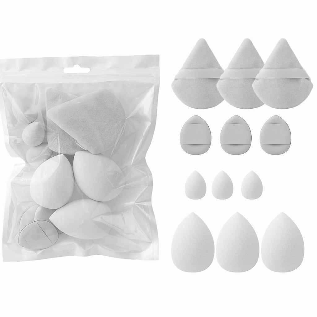 12-Piece Makeup Sponge Set with Powder Puffs, Beauty Eggs & Cushion Tools