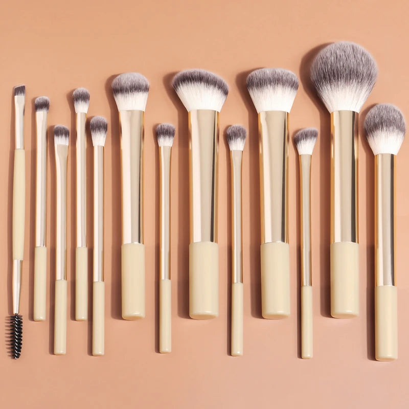 13-Piece Makeup Brush Set with Foundation, Concealer, Eyeshadow & Blush Brushes - Face Cosmetic Tools