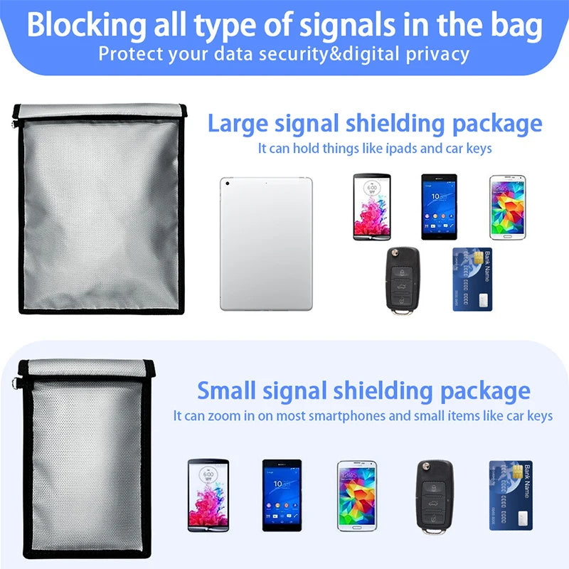 Fireproof Waterproof Faraday Signal Blocker Bag for Phones, Keys & Laptops