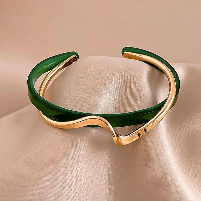 Geometric Metal C-Shaped Bracelets for Women - Jewelry Gift