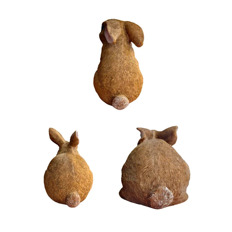 Outdoor Bunny Yard Decorations Set of 3 Garden Statues for Easter and Spring