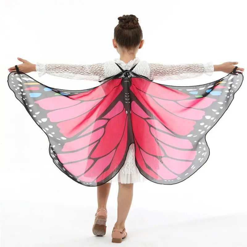 Kids Butterfly Costume Mask & Cloak Set for Halloween & Cosplay - Multiple Colors