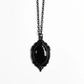Vintage Gothic Red and Black Quartz Crystal Cameo Pendant Necklace for Women and Gift