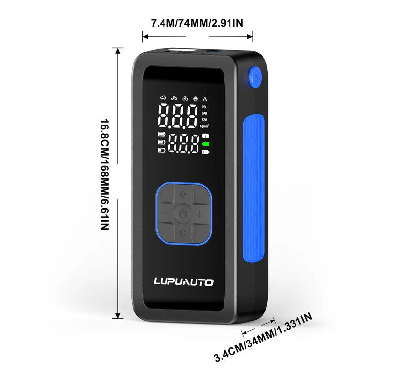 Portable Car Air Pump 150 PSI Tire Inflator with Digital Display & Auto Shut-Off