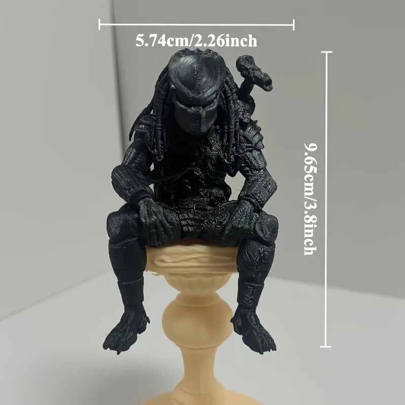Interstellar Hunter Sci-Fi Alien Figurine - Dark Desktop Model Ornament