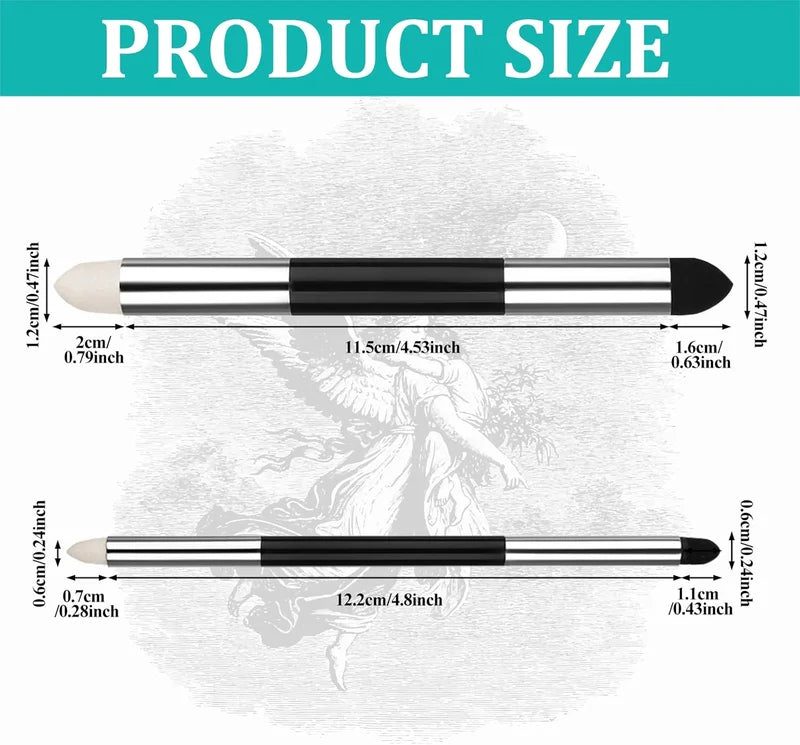 Artist Blending Sponge Pen Set - Double Headed Rubbing Brushes for Drawing & Art