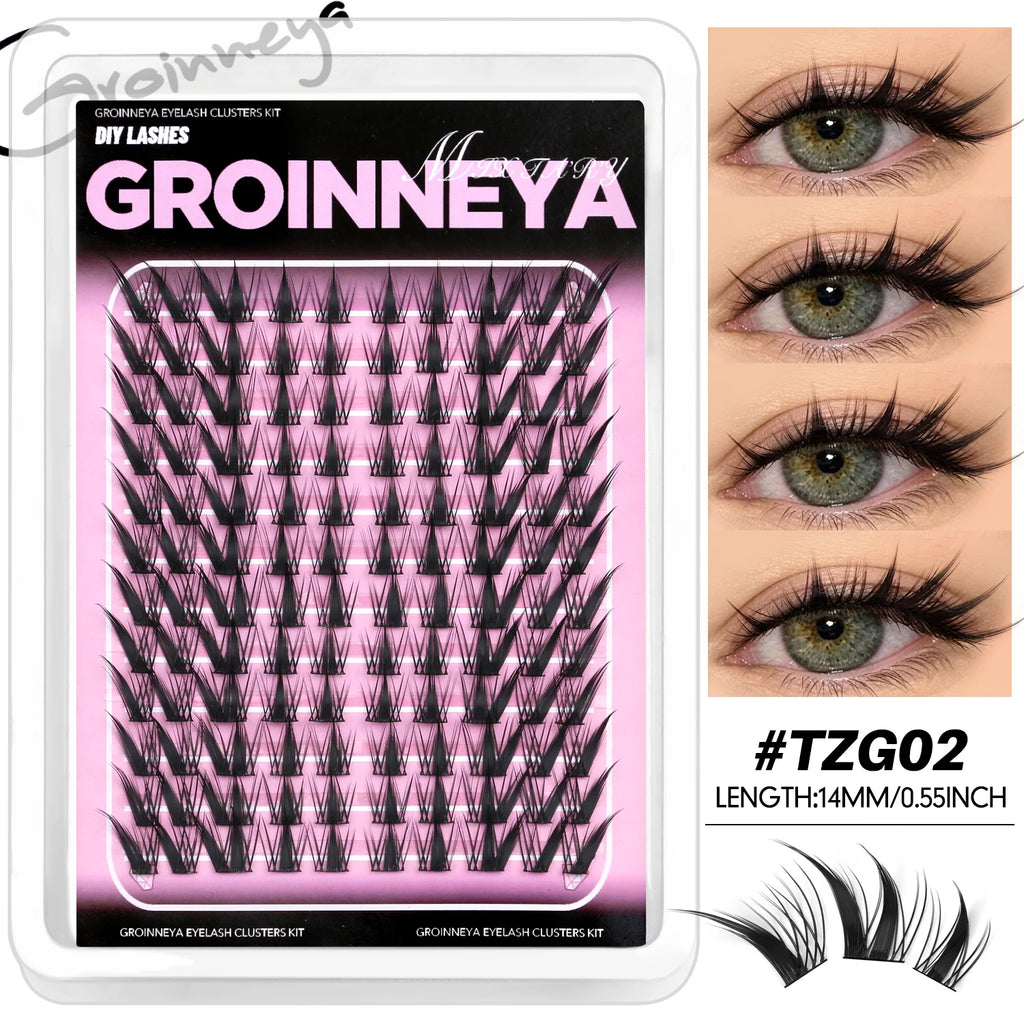 False Eyelash Clusters Kit with Winged End Eye Extensions for DIY Makeup