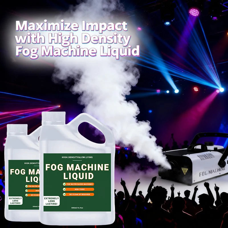 High Density Fog Machine Liquid - Long-Lasting Fog Juice for Events & Parties