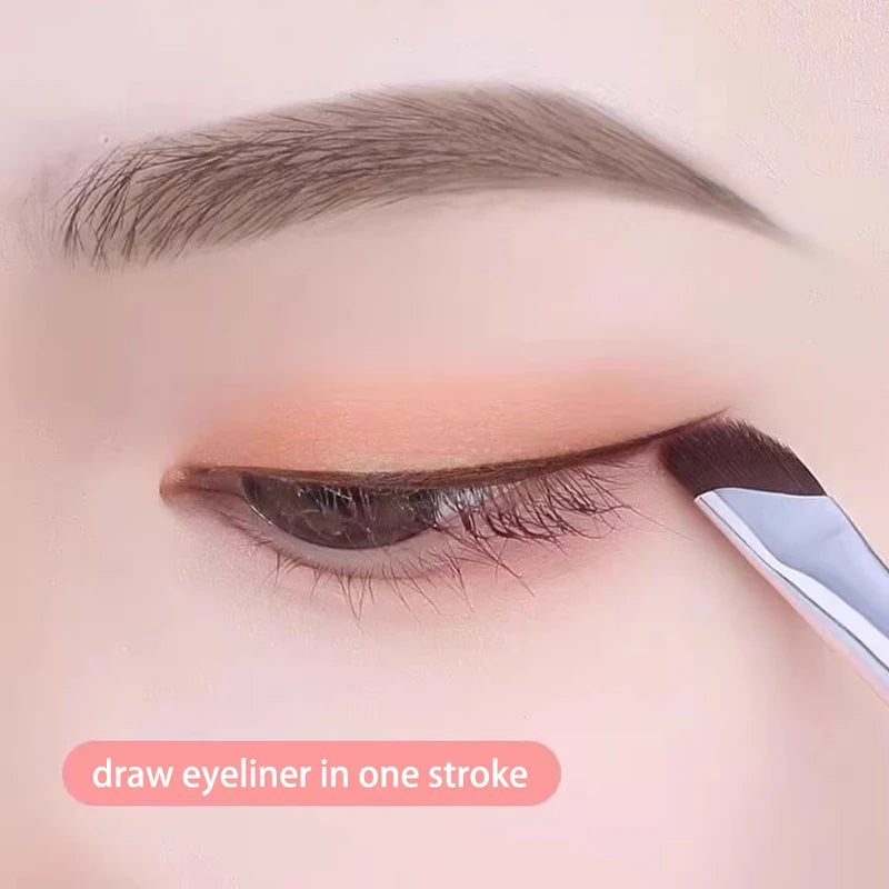 Eyeliner and Eyeshadow Brush Set for Precise Makeup Detailing - Multiple Handle Colors
