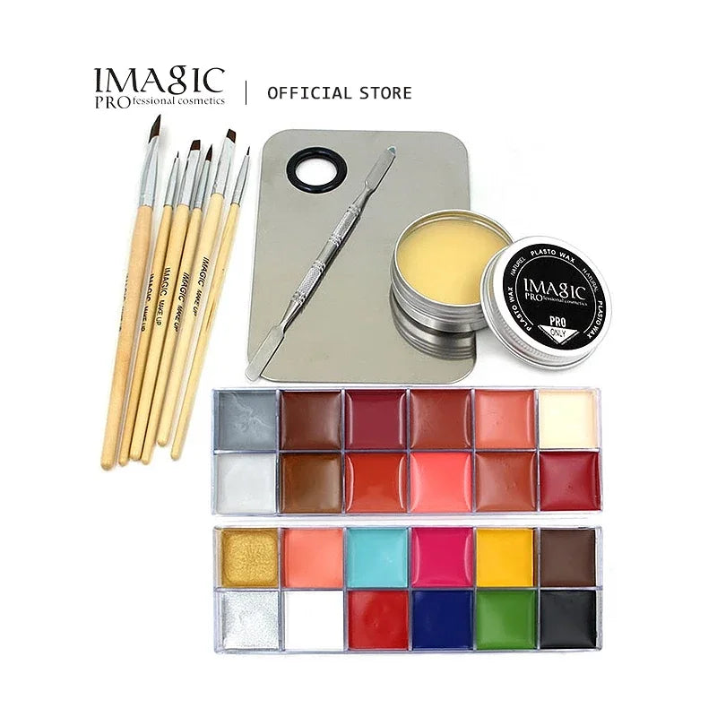 Professional Body Painting Set with 12 Colors, Skin Wax & Makeup Remover