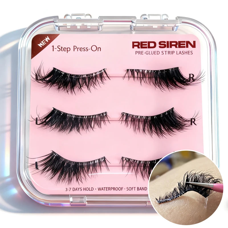 Self Adhesive False Eyelashes 3 Pairs Natural Look Long Lasting Cat Eye Makeup