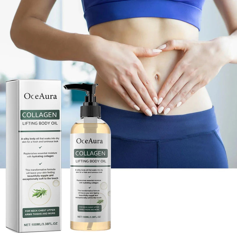 Collagen Body Oil for Skin Hydration and Firming - Moisturizing Massage Oil for Dry Skin