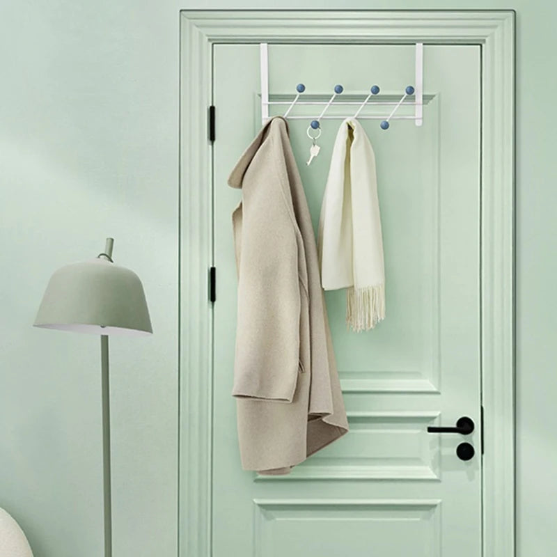 Over The Door 8 Hook Organizer Rack for Bathroom Bedroom Closet