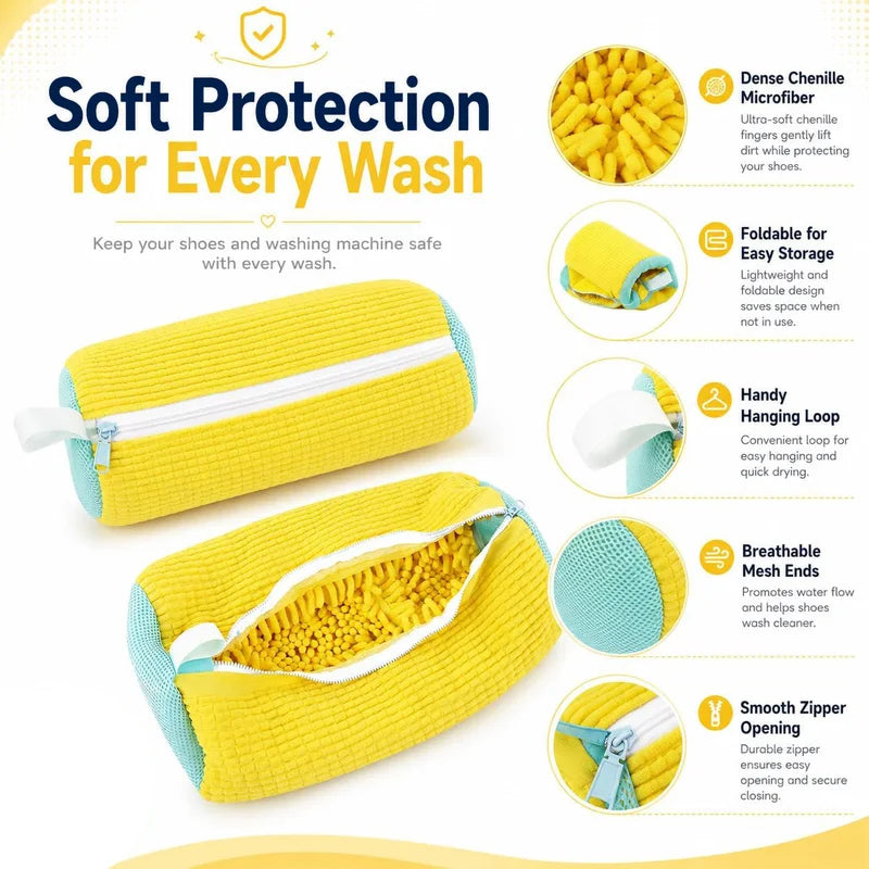 Shoe Washing Machine Bag for All Shoes - Laundry Shoe Cleaning Bag with Zipper