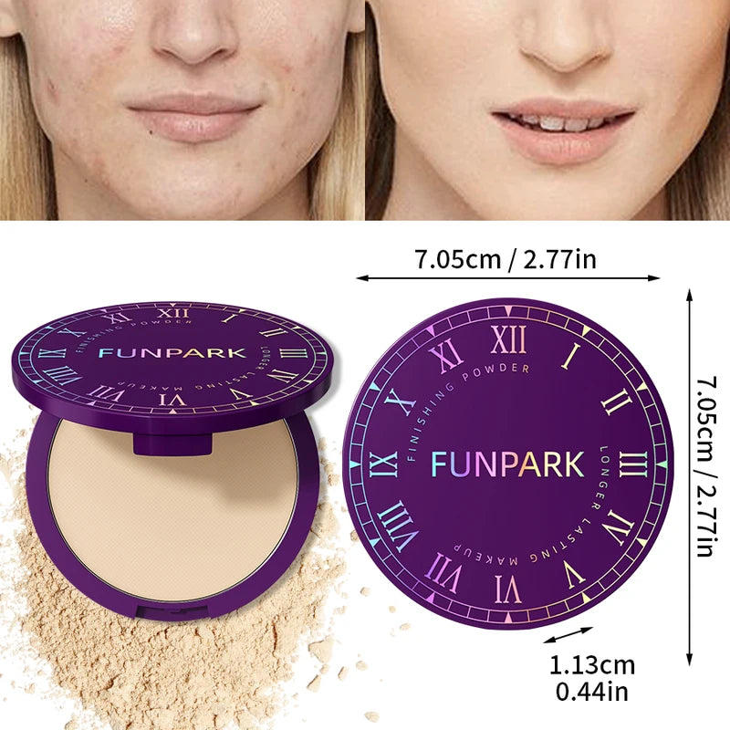 Matte Full Coverage Pressed Powder Foundation - Oil Control, Lightweight, Long-Lasting Makeup Finish