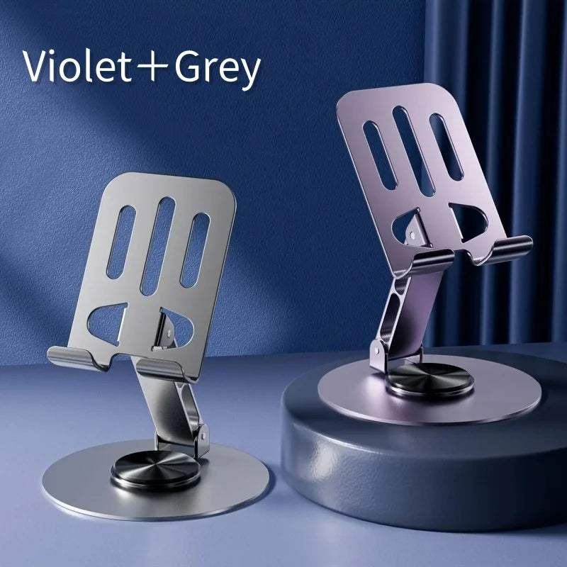 All-Metal Foldable Phone & Tablet Stand 720° Rotation Anti-Slip Support