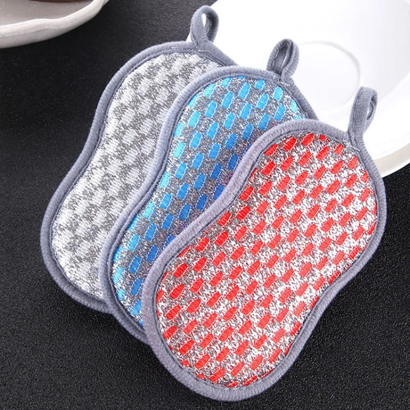 Multi-Purpose Double-Sided Dishwashing Sponge Set - Microfiber Scrubbing and Cleaning Sponges for Kitchen