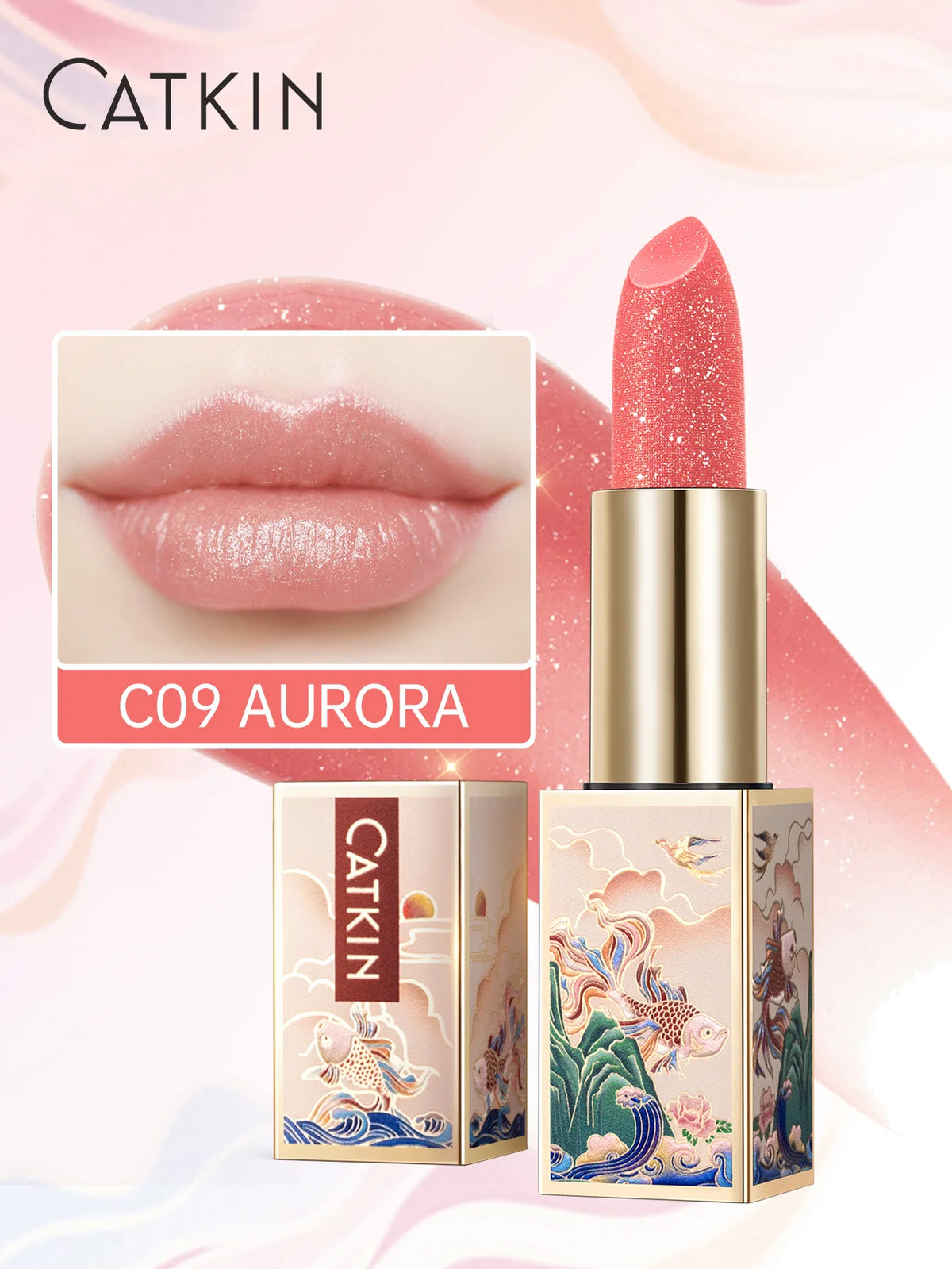 Pearl Shimmer Tinted Lip Balm Gloss with Vitamin E - Hydrating Sheer Lip Color