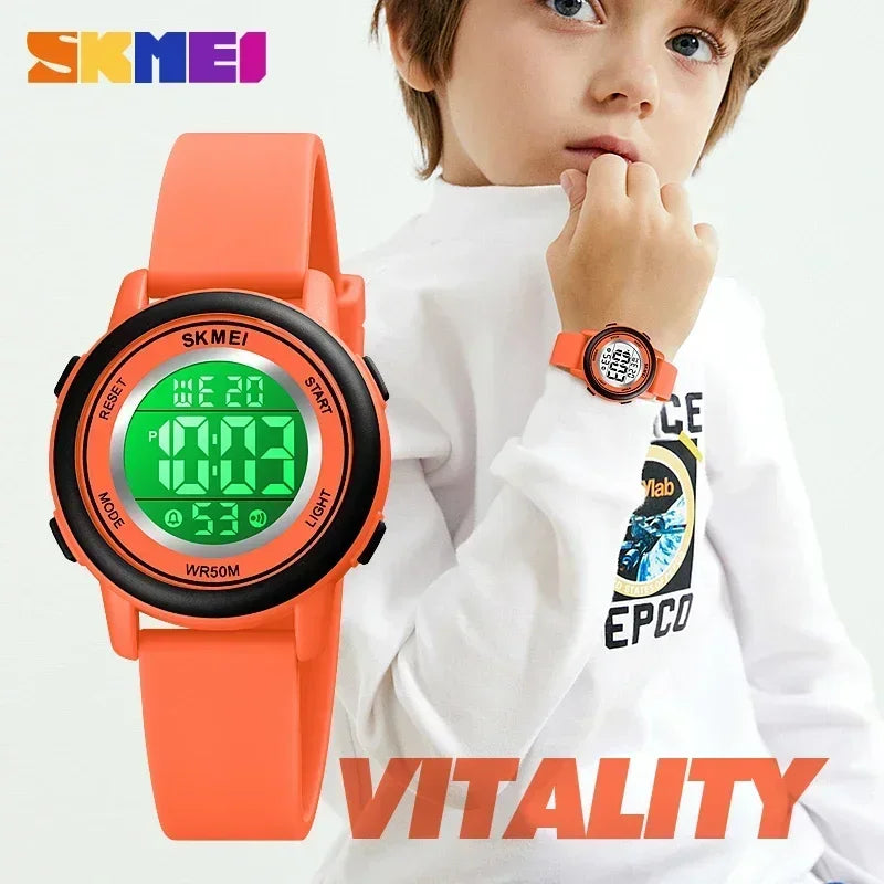 Kids Waterproof Digital Watch with LED Light, Alarm, Date & Stopwatch